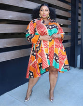 Load image into Gallery viewer, BOLD PRINTS MORGANS(1a) Long Sleeve Print Swing Jacket/Tunic/Dress
