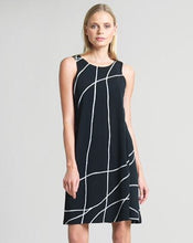 Load image into Gallery viewer, CLARA SUNWOO Soft Knit. Dress Sleeveless Swirl Print Swing Dress
