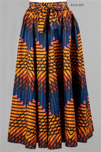 BOLD PRINTS MOD (MOD4) Print Maxi Skirts with Pockets