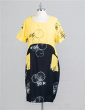 Load image into Gallery viewer, SUMMER DRESSES 1 Easy Breezy Tunic Dress with Double Pockets Yellow/Black
