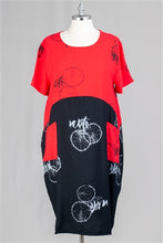 Load image into Gallery viewer, SUMMER DRESSES 2 Easy Breezy Tunic Dress with Double Pockets Red/Black
