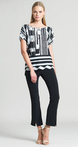 CLARA SUNWOO Soft Knit Piano Print Ultra Light Weight Top