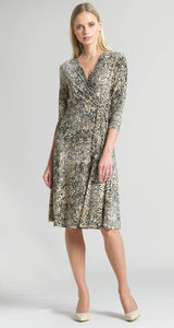 SUMMER DRESSES 9A CLARA SUNWOO  Easy Breezy Soft Knit Cheetah Print Wrap Dress